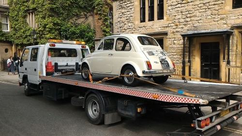 Fiat on recovery truck